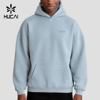 Custom Men's Relaxed Drop Shoulder Hoodie with Outline Chest Wordmark