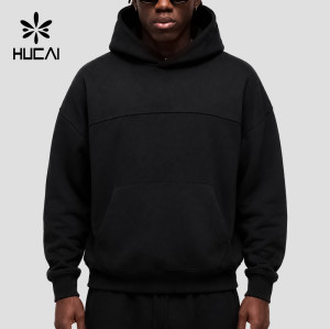 Custom Men's Oversized Boxy Hoodie with Structured Hood for Activewear Brands