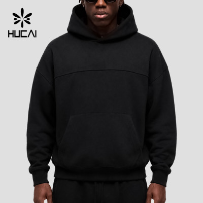 Custom Men's Oversized Boxy Hoodie with Structured Hood for Activewear Brands
