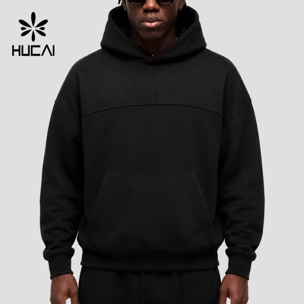 Custom Men's Oversized Boxy Hoodie with Structured Hood for Activewear Brands