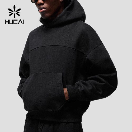 Custom Men's Oversized Boxy Hoodie with Structured Hood for Activewear Brands