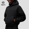 Custom Men's Oversized Boxy Hoodie with Structured Hood for Activewear Brands
