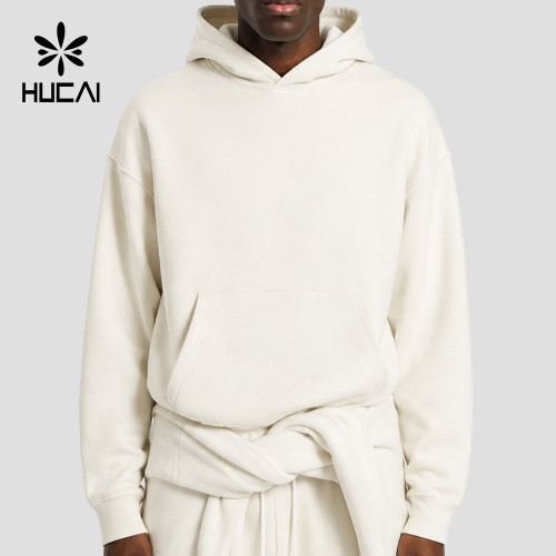 Custom Men's Oversized Boxy Hoodie with Structured Hood for Activewear Brands