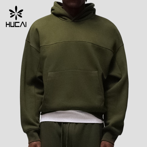 Custom Men's Oversized Boxy Hoodie with Structured Hood for Activewear Brands