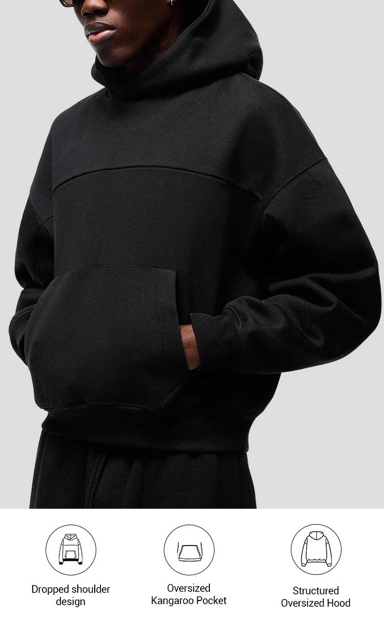 men's oversized boxy hoodie - detail view 1