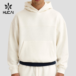 Custom Men's Oversized Pullover Hoodie with Drawcord Hood for Activewear Brands
