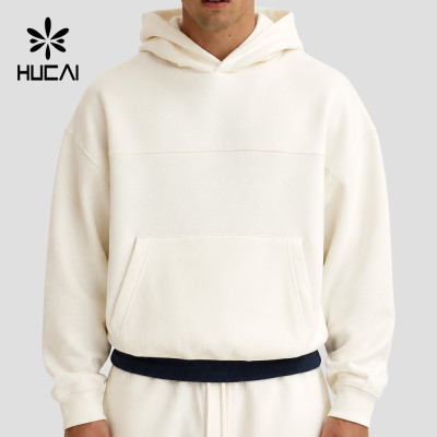 Custom Men's Oversized Pullover Hoodie with Drawcord Hood for Activewear Brands