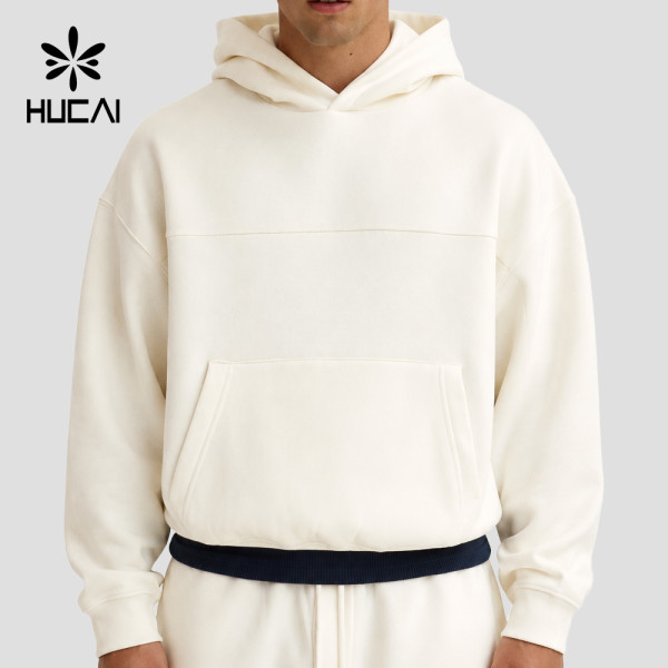 Custom Men's Oversized Pullover Hoodie with Drawcord Hood for Activewear Brands