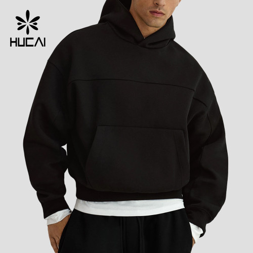 Custom Men's Oversized Pullover Hoodie with Drawcord Hood for Activewear Brands