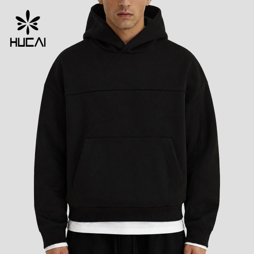 Custom Men's Oversized Pullover Hoodie with Drawcord Hood for Activewear Brands