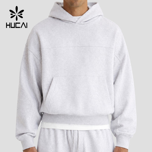 Custom Men's Oversized Pullover Hoodie with Drawcord Hood for Activewear Brands