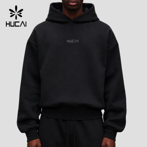 Custom Men's Heavyweight Pullover Hoodie with 3D Rubber Badge for Activewear Brands