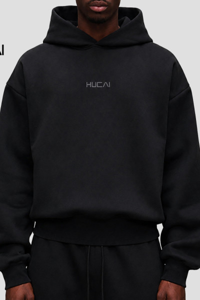 Custom Men's Heavyweight Pullover Hoodie with 3D Rubber Badge for Activewear Brands