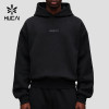 Custom Men's Heavyweight Pullover Hoodie with 3D Rubber Badge for Activewear Brands