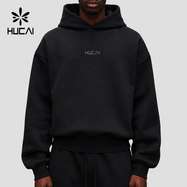 Custom Men's Heavyweight Pullover Hoodie with 3D Rubber Badge for Activewear Brands