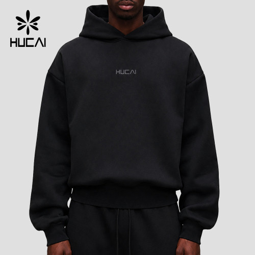 Custom Men's Heavyweight Pullover Hoodie with 3D Rubber Badge for Activewear Brands