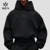 Custom Men's Heavyweight Pullover Hoodie with 3D Rubber Badge for Activewear Brands