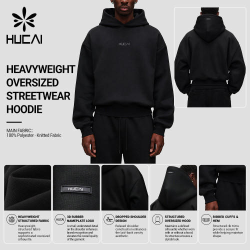 Custom Men's Heavyweight Pullover Hoodie with 3D Rubber Badge for Activewear Brands