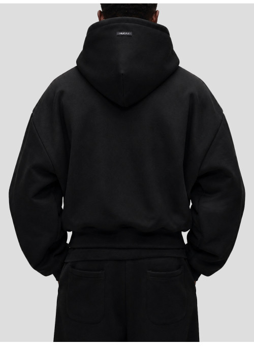 Custom Men's Heavyweight Pullover Hoodie with 3D Rubber Badge for Activewear Brands