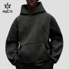 Custom Men's Acid Wash Heavyweight Hoodie with Chest Embroidery for Activewear Brands
