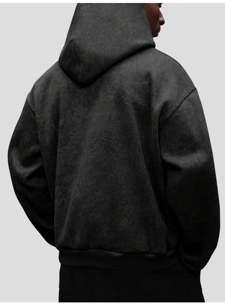 men's acid wash hoodie - detail view 2
