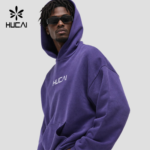 Custom Men's 390 GSM Heavy French Terry Graphic Hoodie for Activewear Brands
