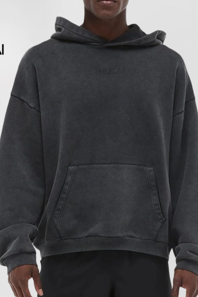 Custom Men's Vintage Wash Garment Dyed Pullover Hoodie for Activewear Brands