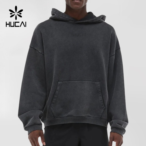 Custom Men's Vintage Wash Garment Dyed Pullover Hoodie for Activewear Brands