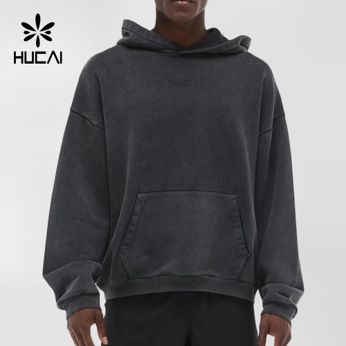 Custom Men's Vintage Wash Garment Dyed Pullover Hoodie for Activewear Brands