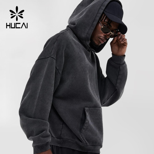 Custom Men's Vintage Wash Garment Dyed Pullover Hoodie for Activewear Brands