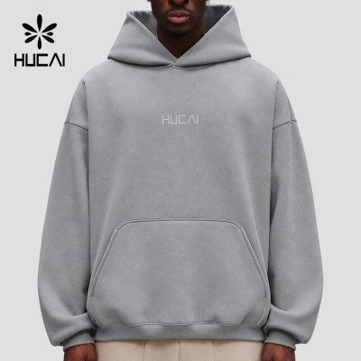 Custom Men's Heavyweight Polyester Knit Training Hoodie for Activewear Brands