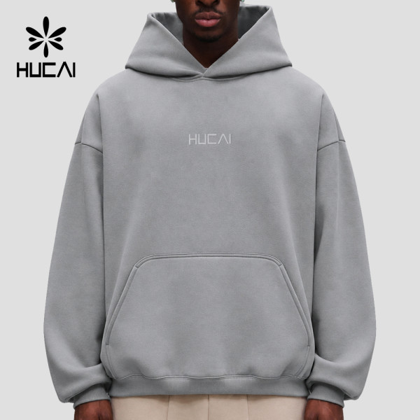 Custom Men's Heavyweight Polyester Knit Training Hoodie for Activewear Brands