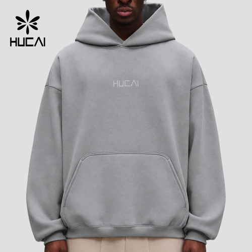 Custom Men's Heavyweight Polyester Knit Training Hoodie for Activewear Brands
