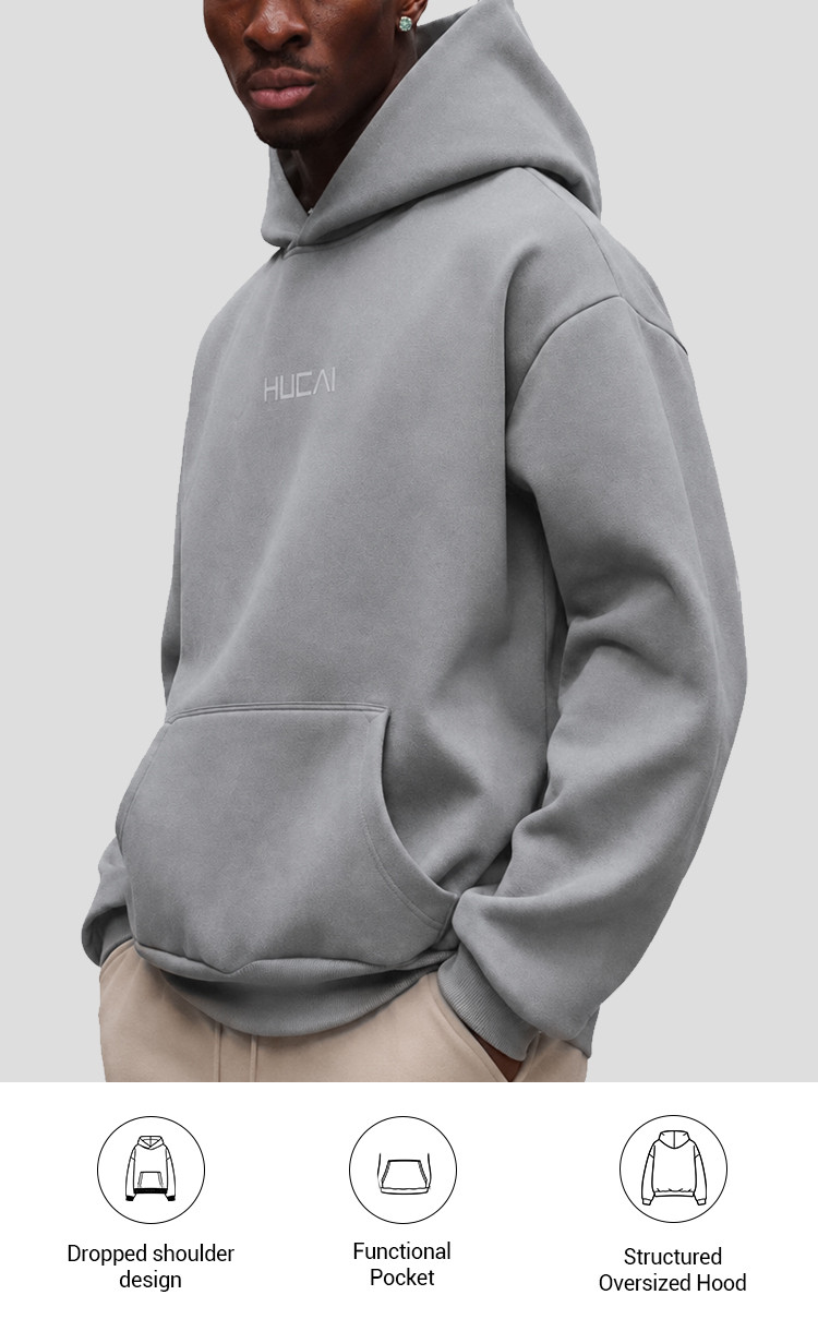 men's heavyweight training hoodie - detail view 3