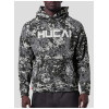 Custom Men's Pixel Camo Raglan Training Hoodie with Zip Pouch for Activewear Brands