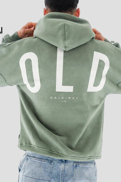 Custom Men's Oversized Hoodie with Back Graphic Print for Activewear Brands