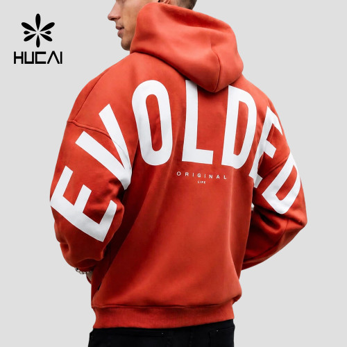 Custom Men's Oversized Hoodie with Back Graphic Print for Activewear Brands
