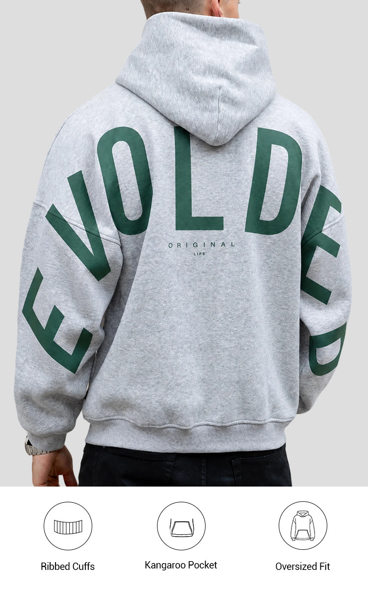 men's oversized graphic hoodie - detail view 1