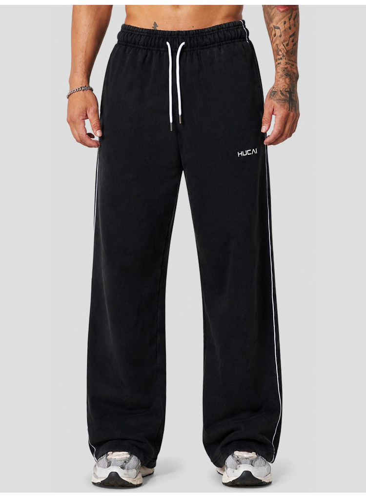 mens wide leg sweatpants - detail view 1