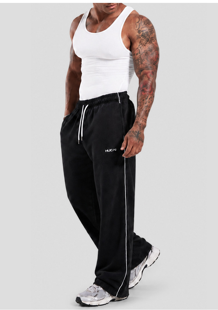 mens wide leg sweatpants - detail view 3
