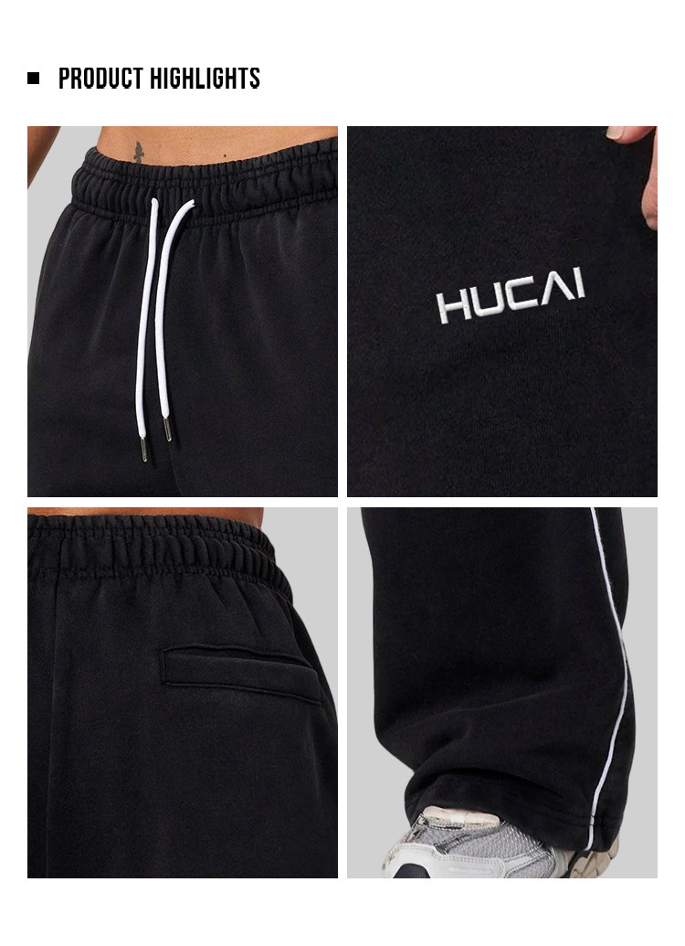 mens wide leg sweatpants - detail view 4