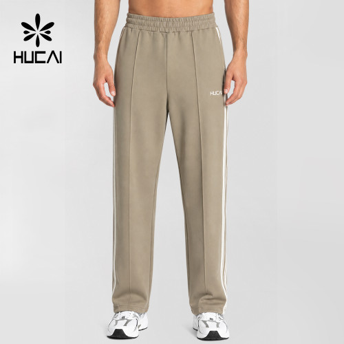 Custom Men's Straight-Leg Joggers with Contrast Side Stripes and Zip Pockets