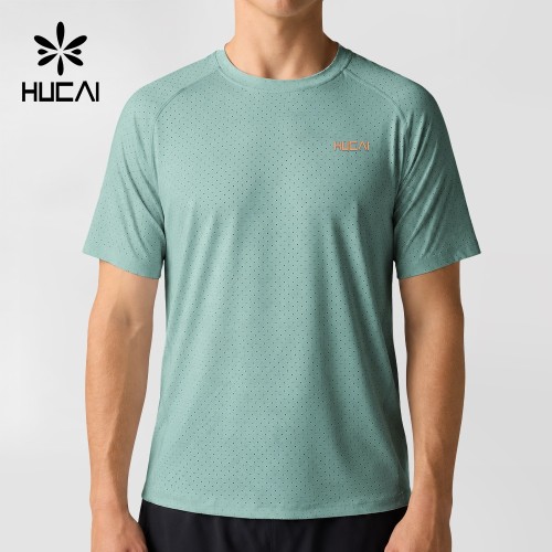 Custom Men's Raglan Sleeve Perforated Running Tee for Activewear Brands