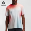 Custom Men's Tricolour Gradient Sports T-Shirt for Activewear Brands