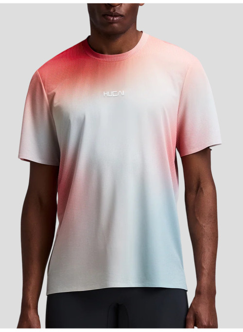 Custom Men's Tricolour Gradient Sports T-Shirt for Activewear Brands