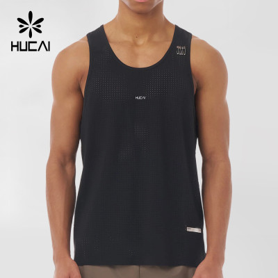 Custom Men's Laser Perforated Performance Tank Top for Activewear Brands