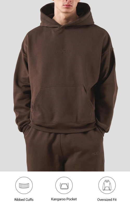 Custom Men's 400 GSM Fleece Hoodie and Jogger Set with Embroidered Logo