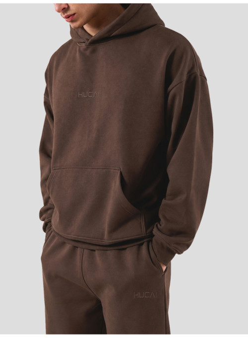 Custom Men's 400 GSM Fleece Hoodie and Jogger Set with Embroidered Logo