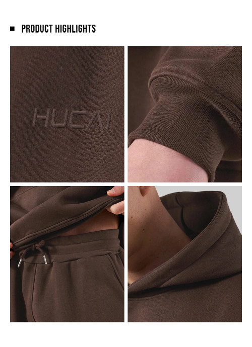 Custom Men's 400 GSM Fleece Hoodie and Jogger Set with Embroidered Logo