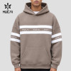 Custom Men's Relaxed Hoodie with Contrast Stripe Panel for Activewear Brands